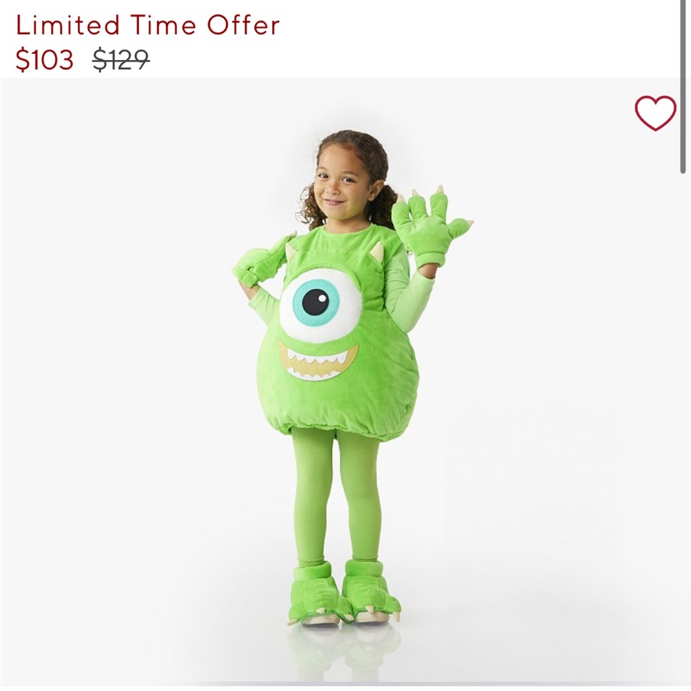 Pottery Barn Mike Wazowski Monster’s Inc Costume
